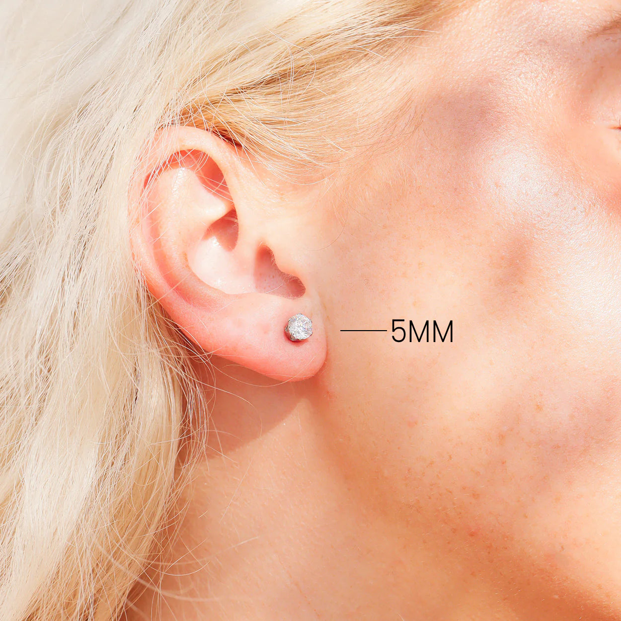 Stainless Steel Round CZ Stud Earrings