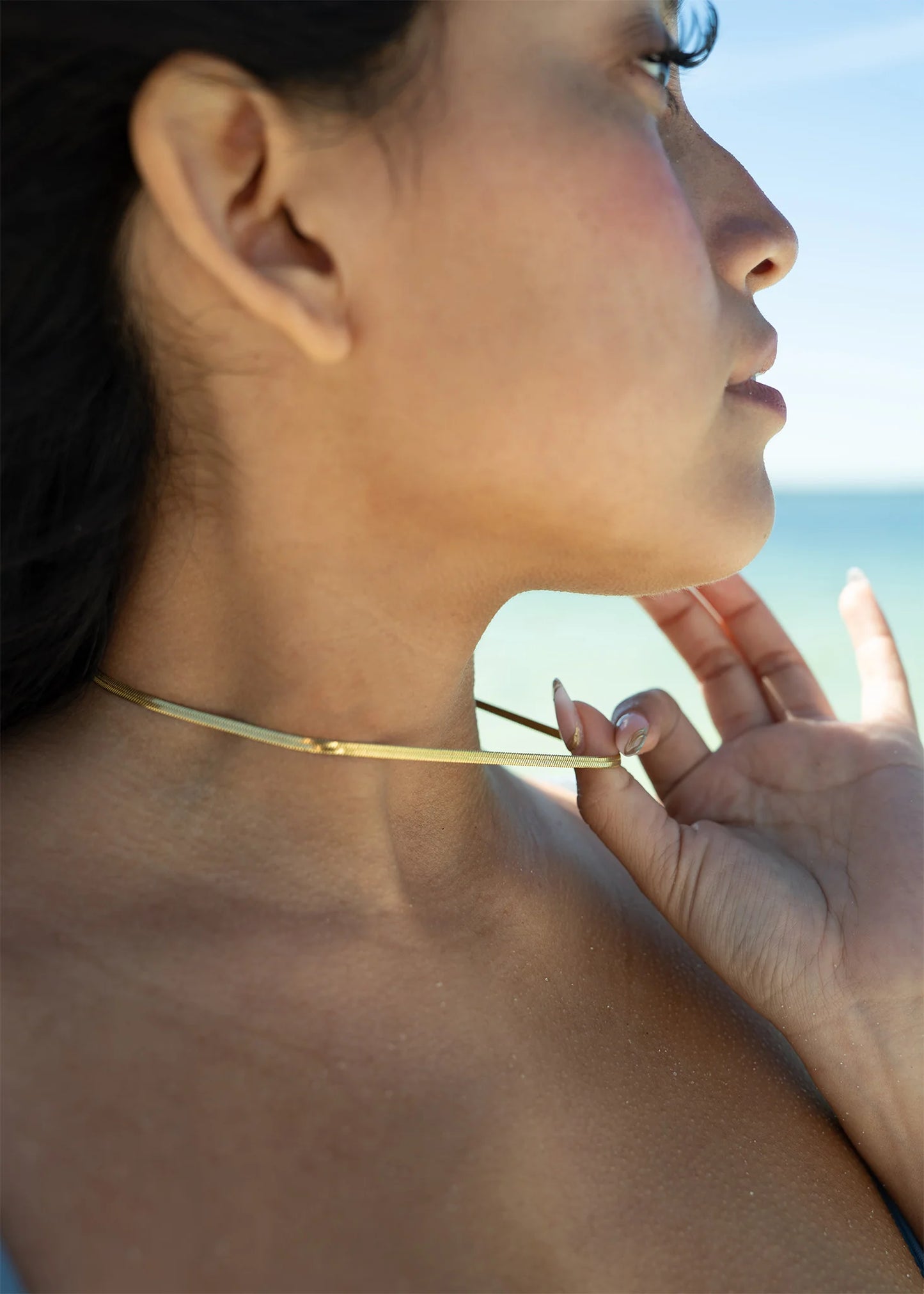 18K Gold PVD Herringbone Necklace
