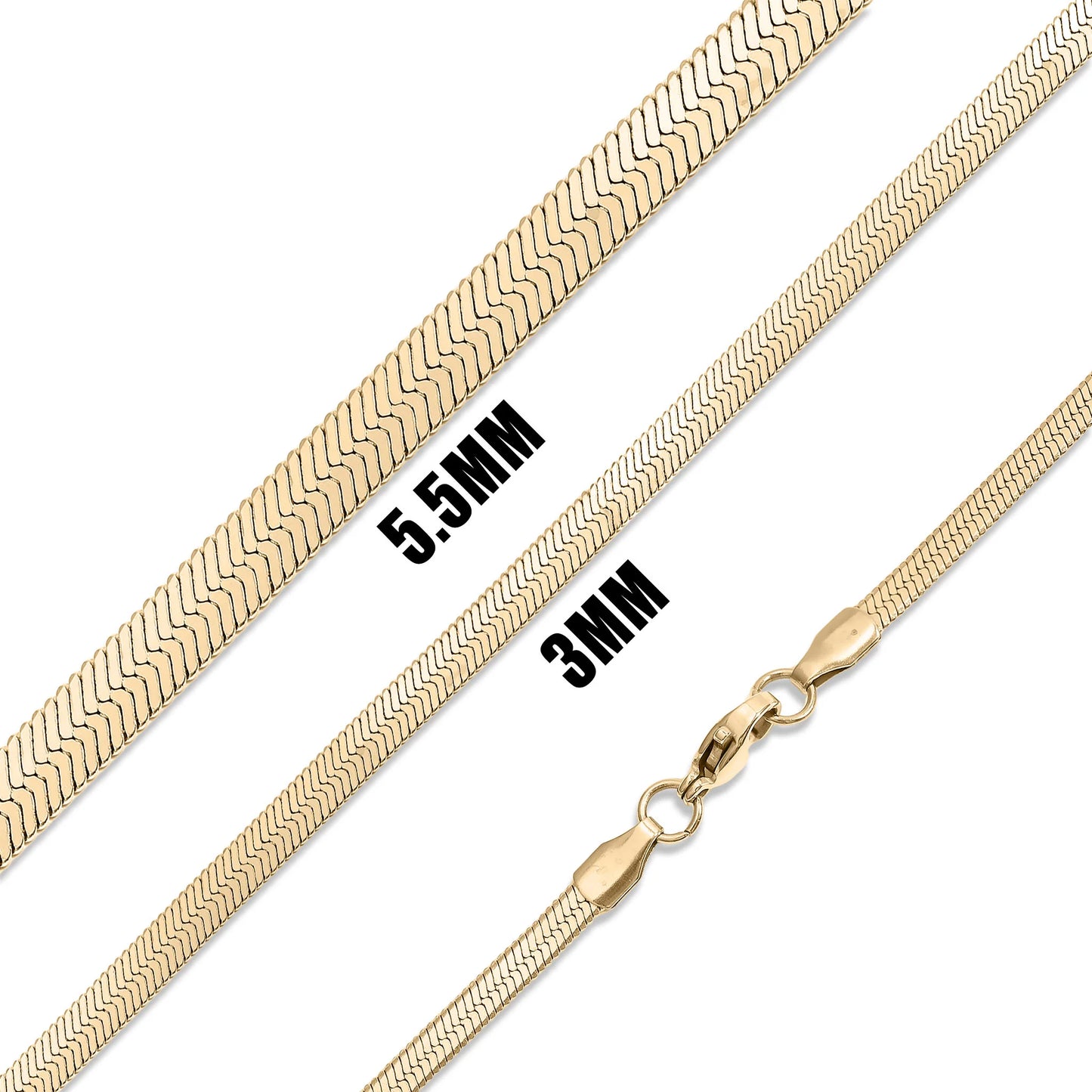 18K Gold PVD Herringbone Necklace