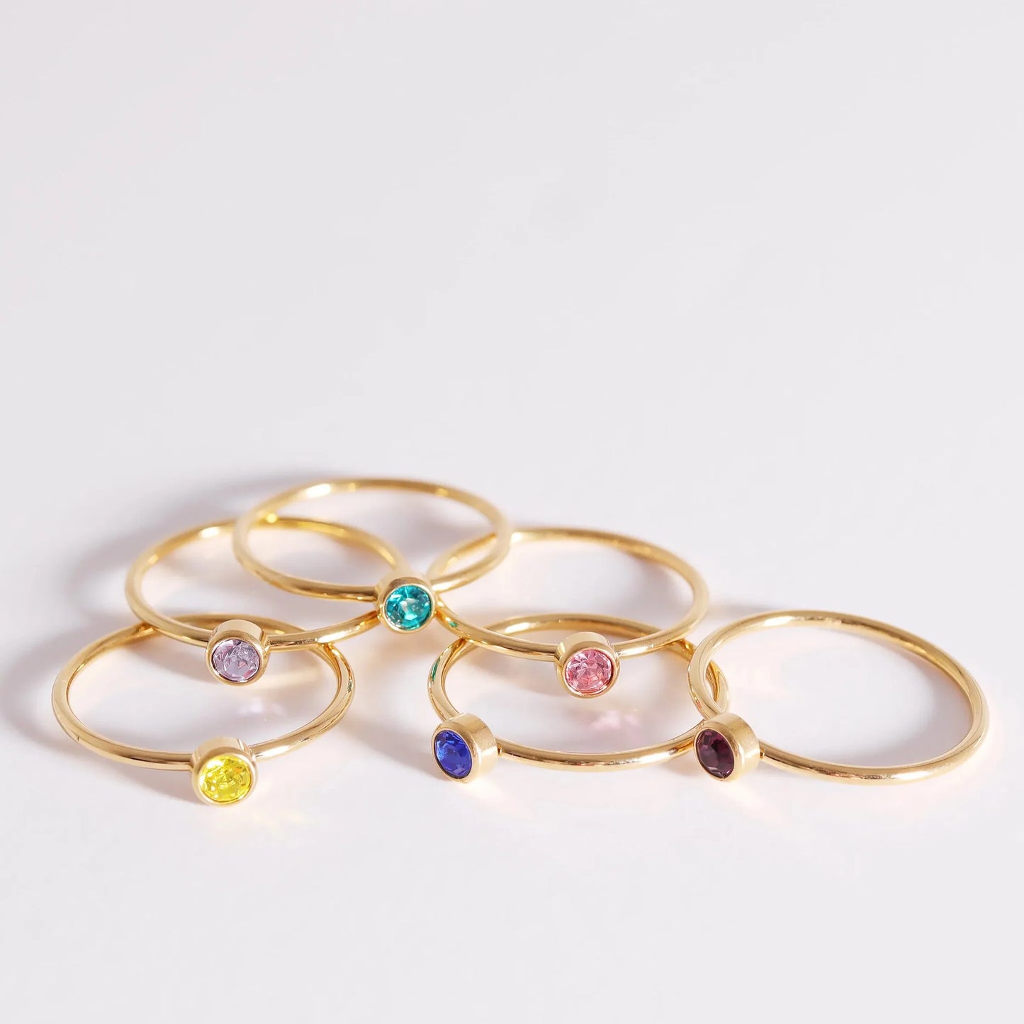 18K Gold PVD birthstone ring