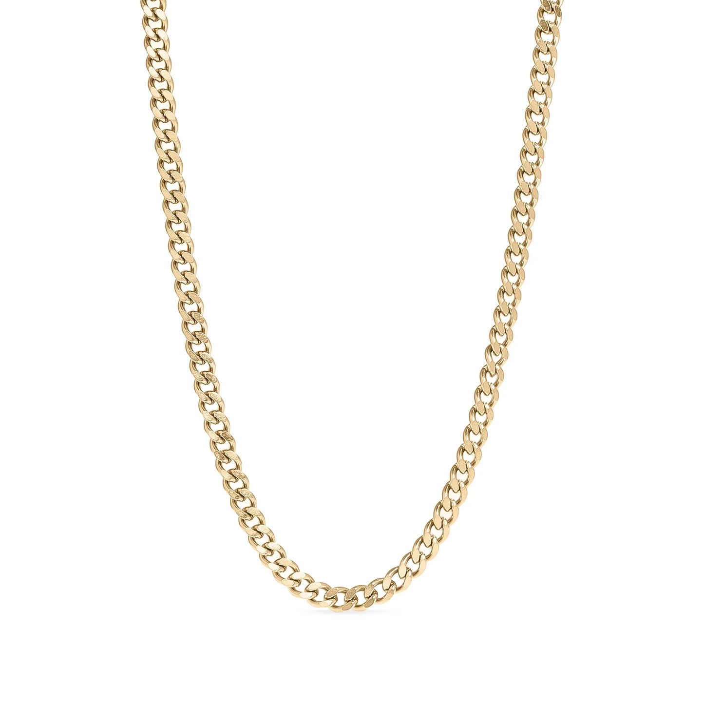 18K Gold PVD Steel Diamond Cut Curb Necklace