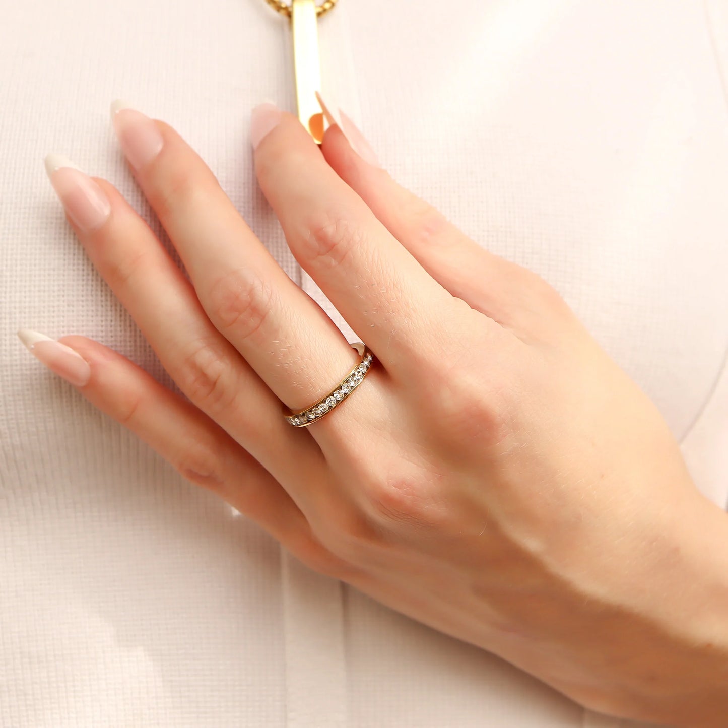 18K Gold PVD CZ Eternity Ring