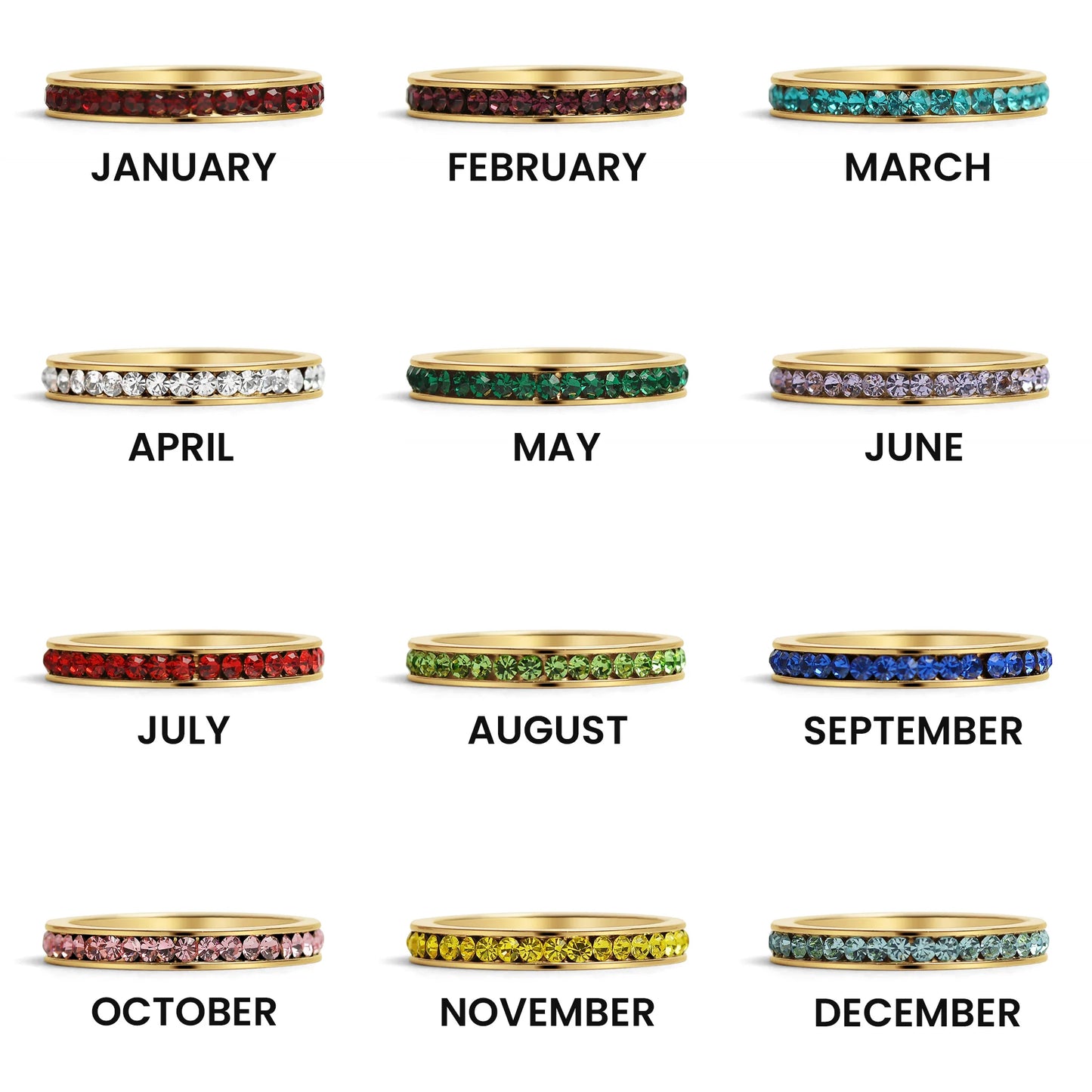 18K Gold PVD CZ Eternity Ring