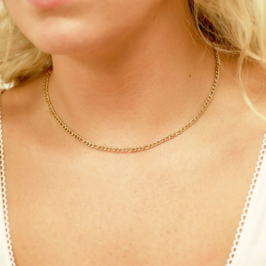 18K Gold PVD Figaro Necklace/Bracelet