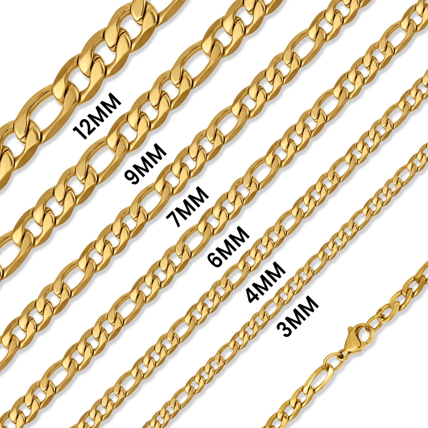 18K Gold PVD Figaro Necklace/Bracelet