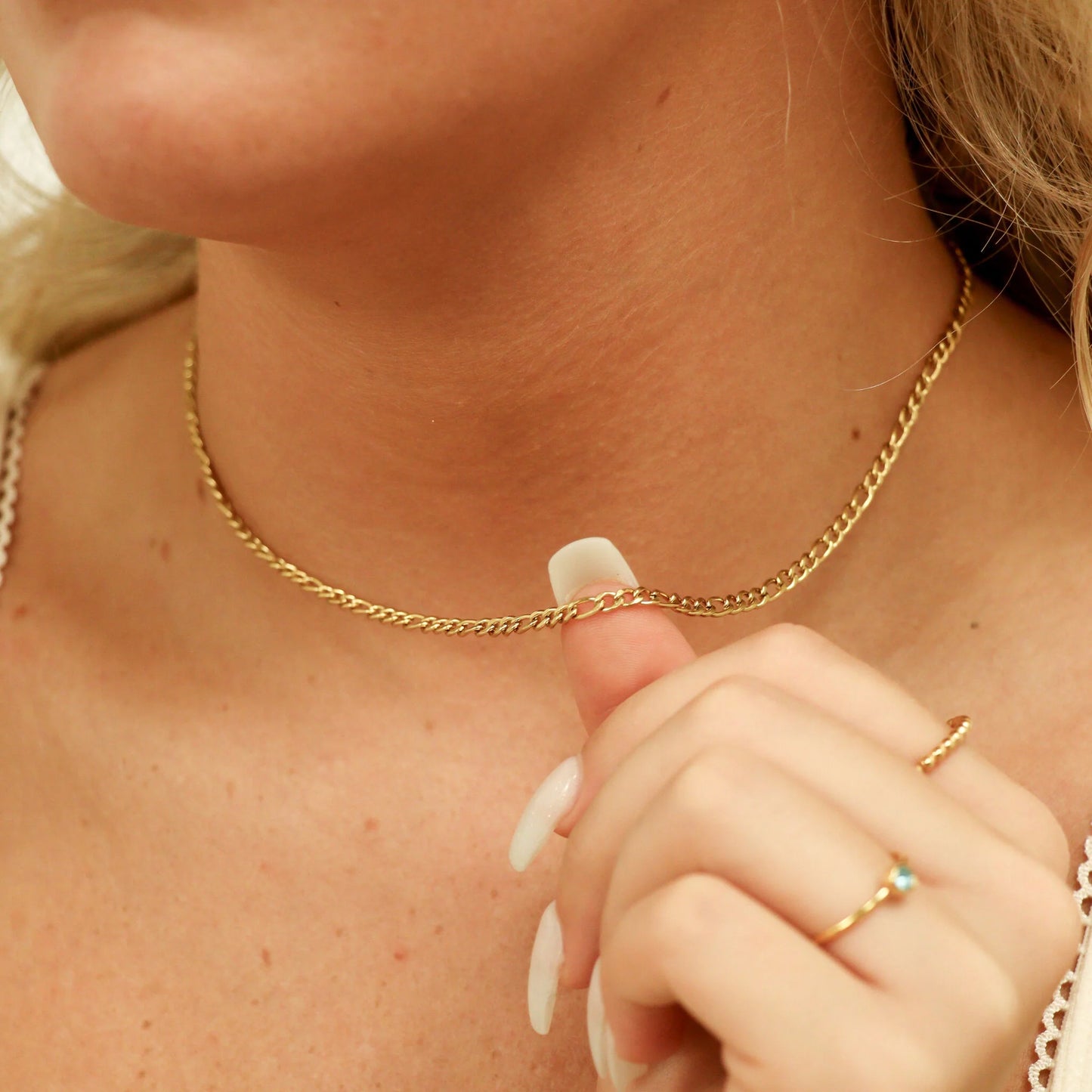 18K Gold PVD Figaro Necklace/Bracelet