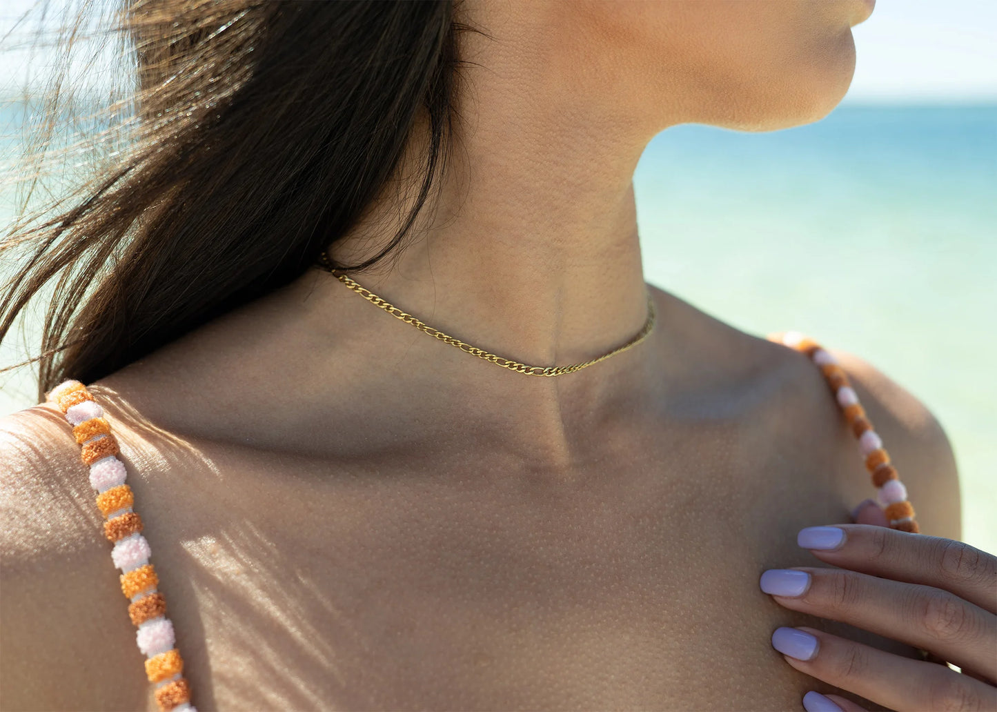 18K Gold PVD Figaro Necklace/Bracelet