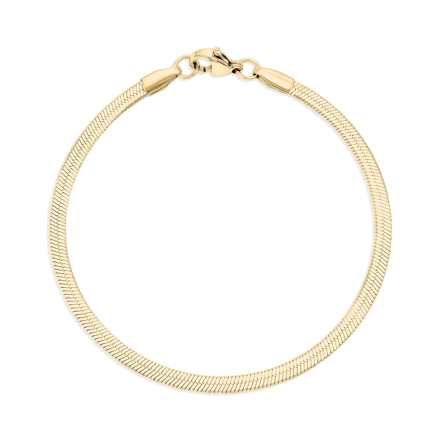 18k Gold PVD Herringbone chain bracelet