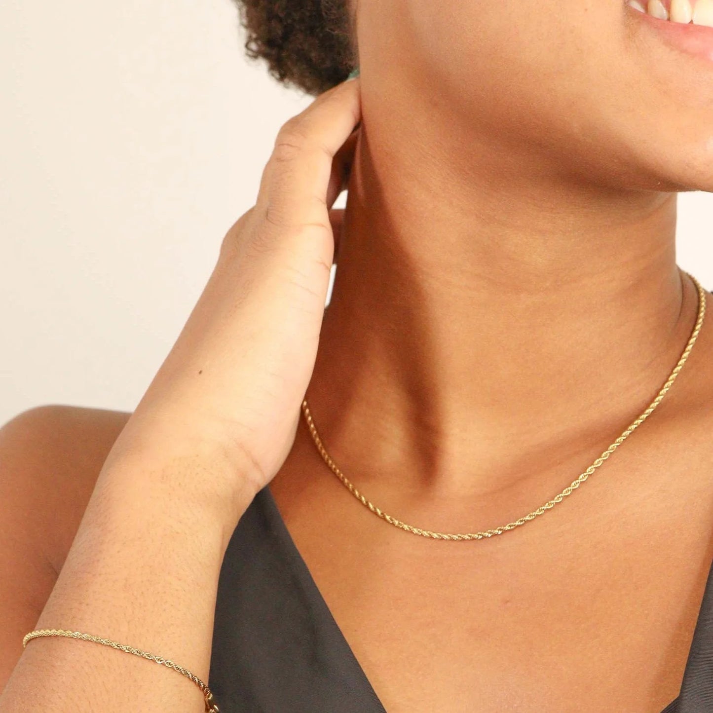 18K Gold PVD Rope Necklace