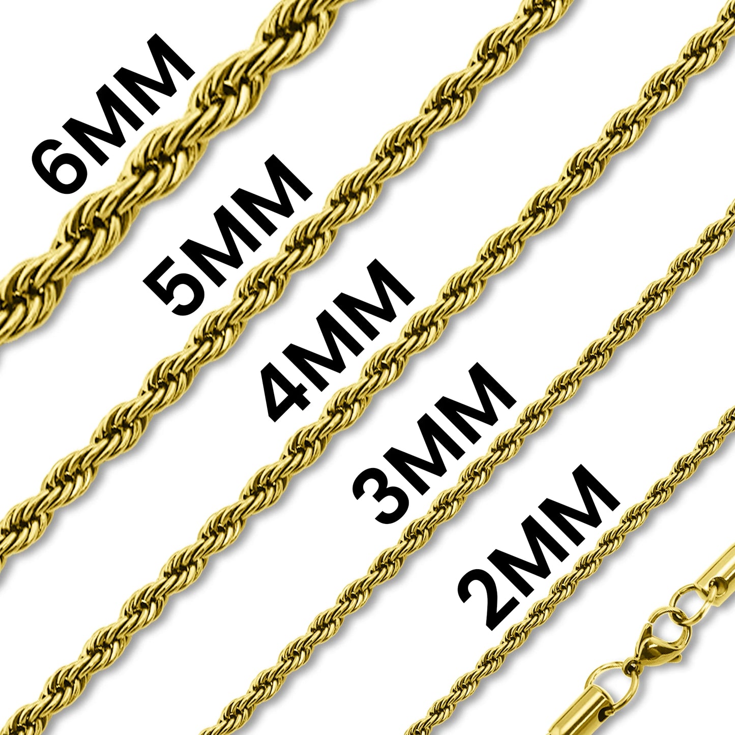 18K Gold PVD Rope Necklace