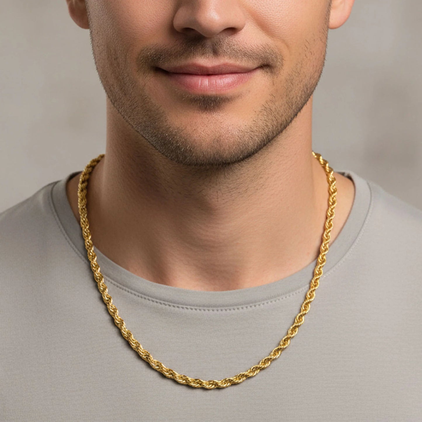 18K Gold PVD Rope Necklace