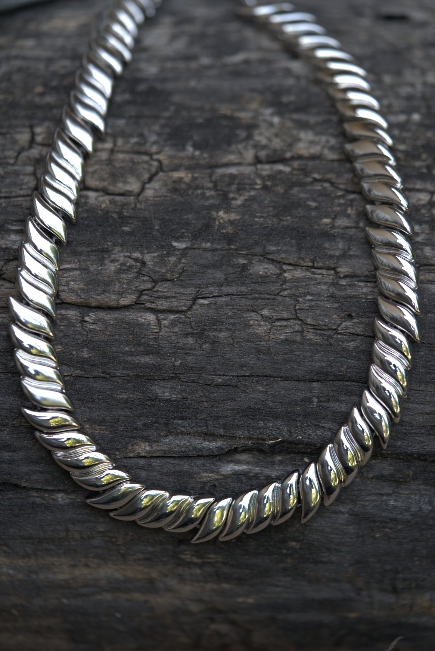 Stainless Steel Leaf-Link Chain Necklace