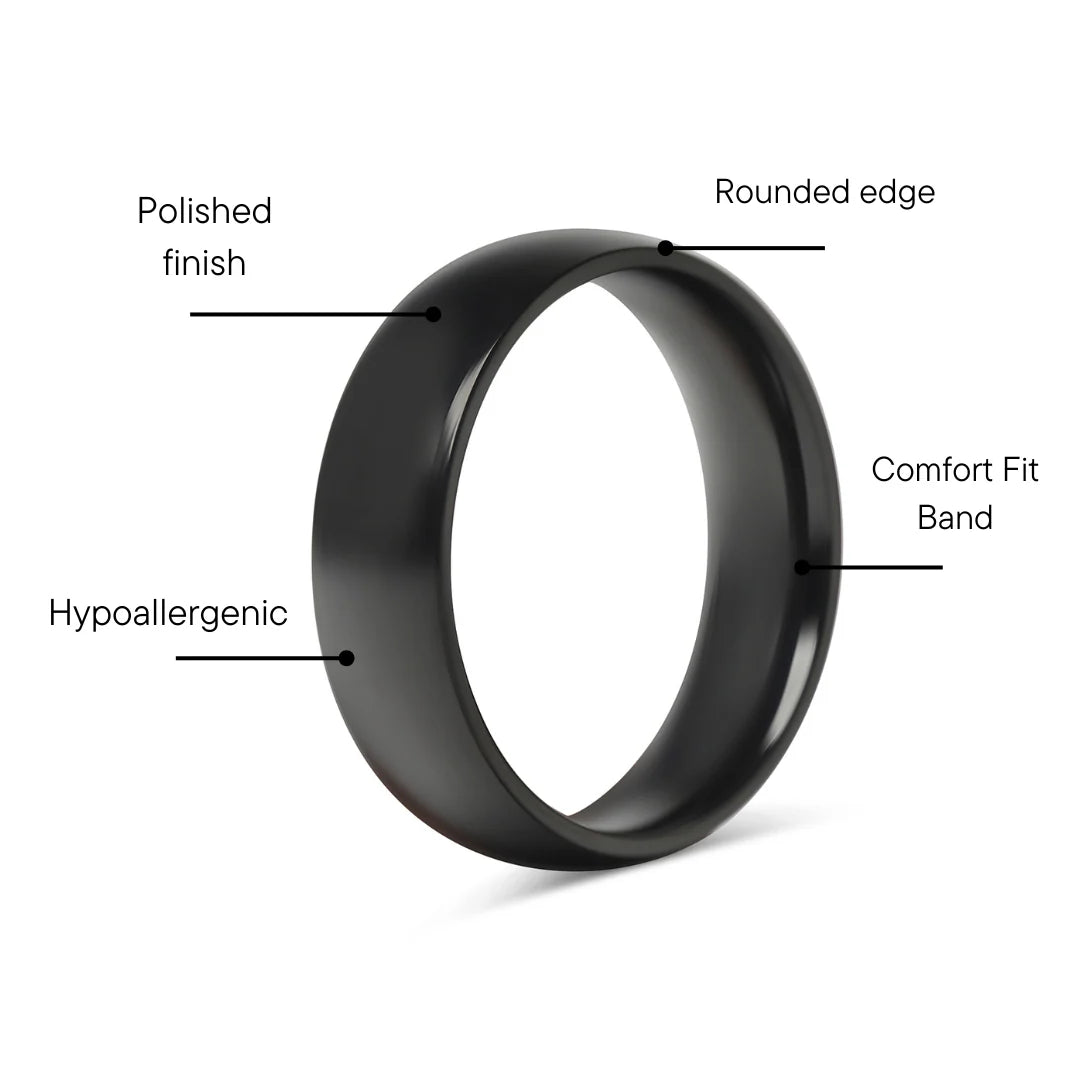 Black stainless steel ring