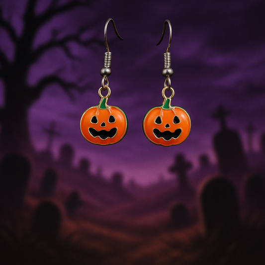 Classic Jack-o-Lantern Dangle Earrings
