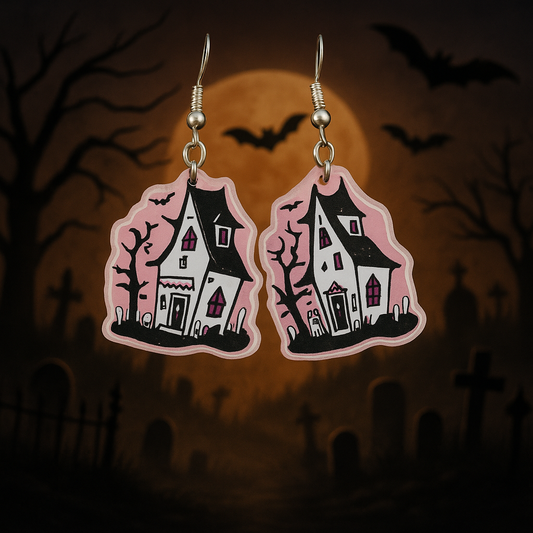 Haunted House Dangle Earrings
