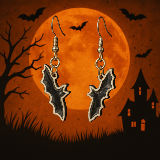 Midnight Bat Dangle Earrings