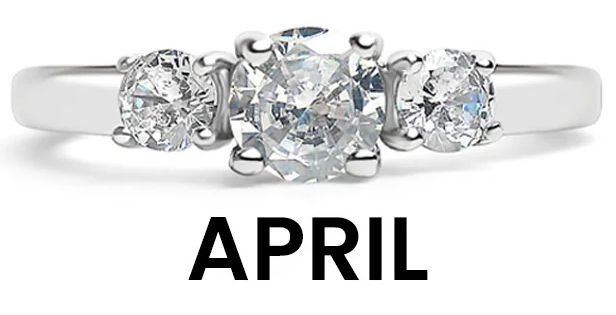 Stainless Steel Birthstone Rings with CZ Accents