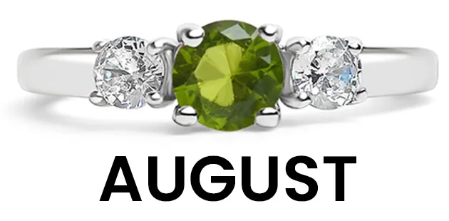 Stainless Steel Birthstone Rings with CZ Accents