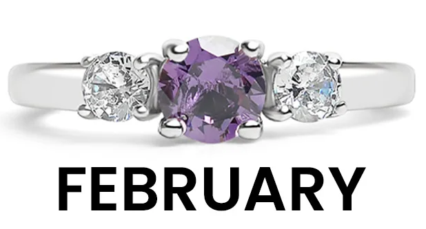 Stainless Steel Birthstone Rings with CZ Accents