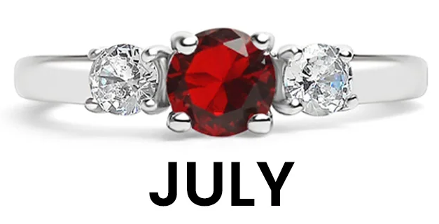 Stainless Steel Birthstone Rings with CZ Accents