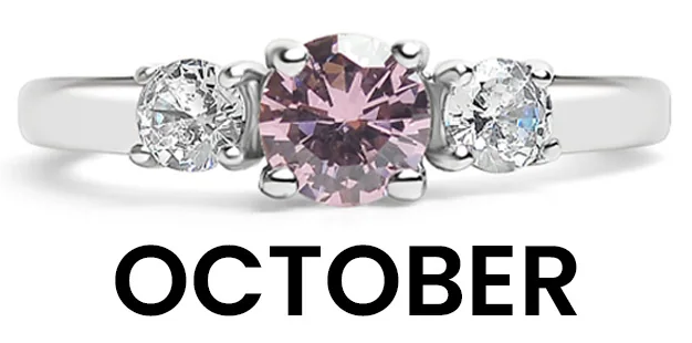 Stainless Steel Birthstone Rings with CZ Accents