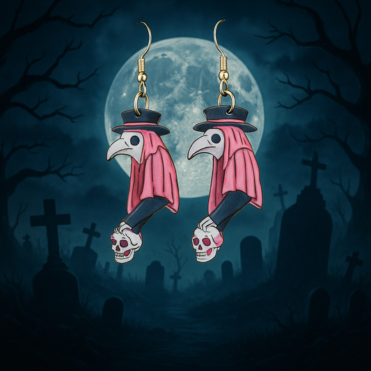 Plague Doctor Dangle Earrings