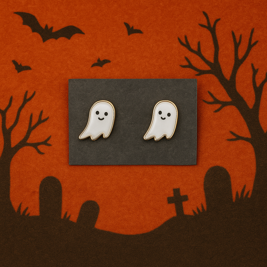 Smiling Ghost Stud Earrings