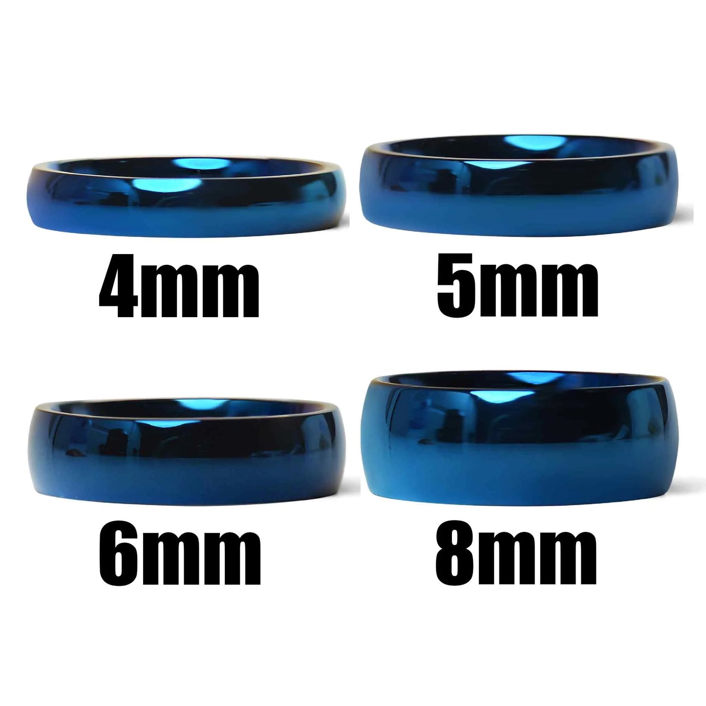 Stainless steel blue ring