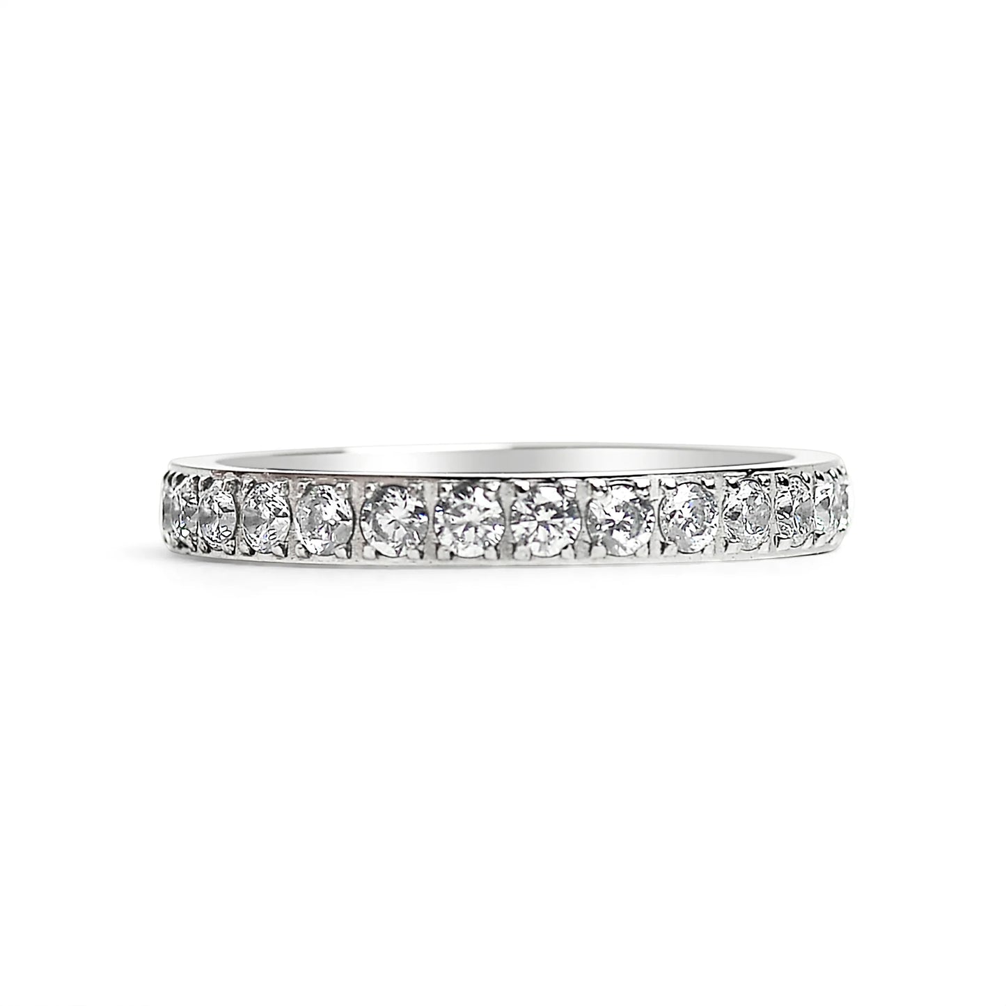 Stainless steel CZ eternity ring
