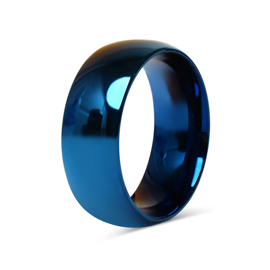 Stainless steel blue ring