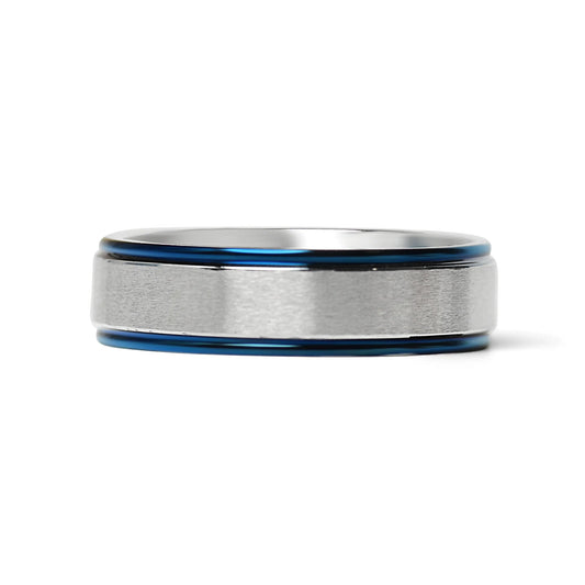 Stainless steel blue trim with brushed center ring