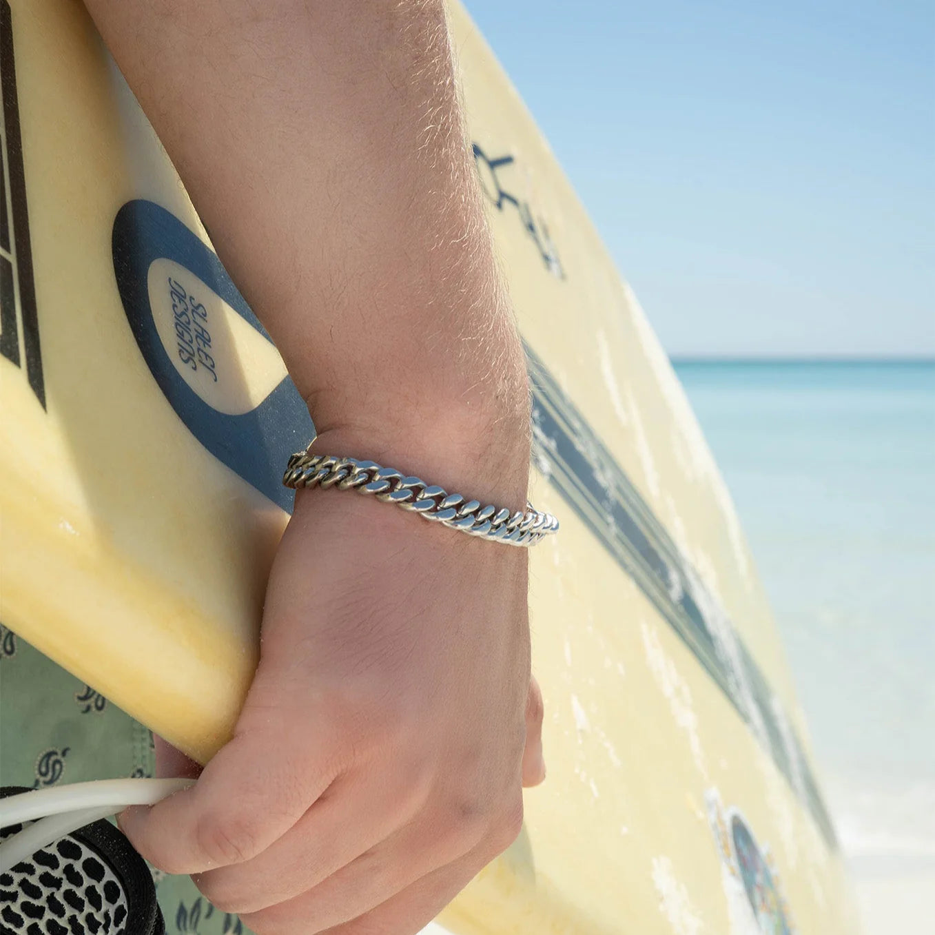 Stainless Steel Diamond Cut Curb Chain Bracelet/Anklet