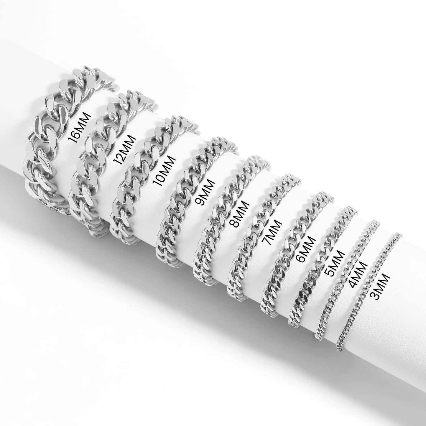 Stainless Steel Diamond Cut Curb Chain Bracelet/Anklet