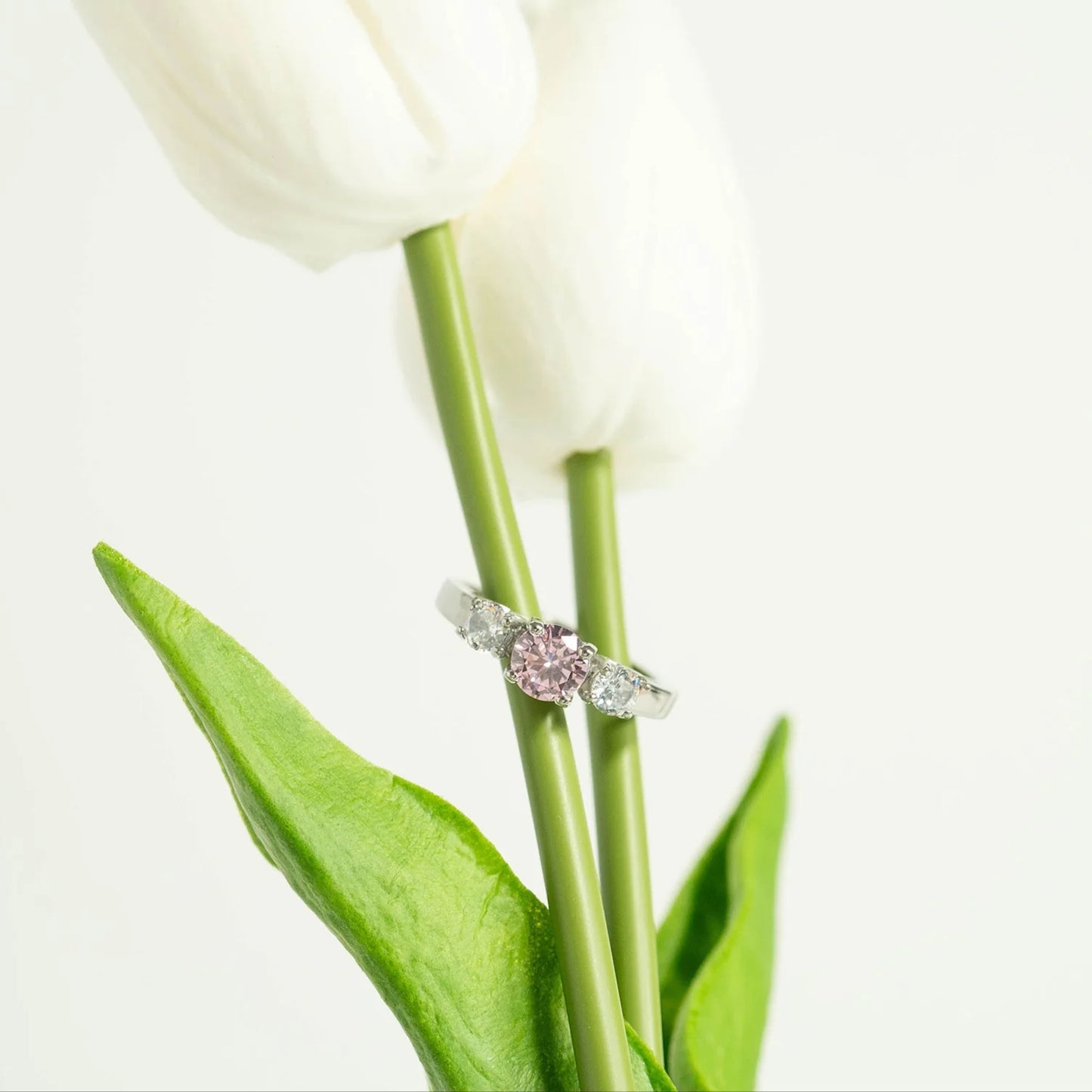 Stainless Steel Birthstone Rings with CZ Accents