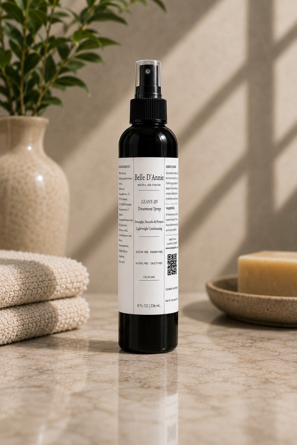Belle D'Annie Leave-In Treatment Spray for detangling smoothing and lightweight conditioning